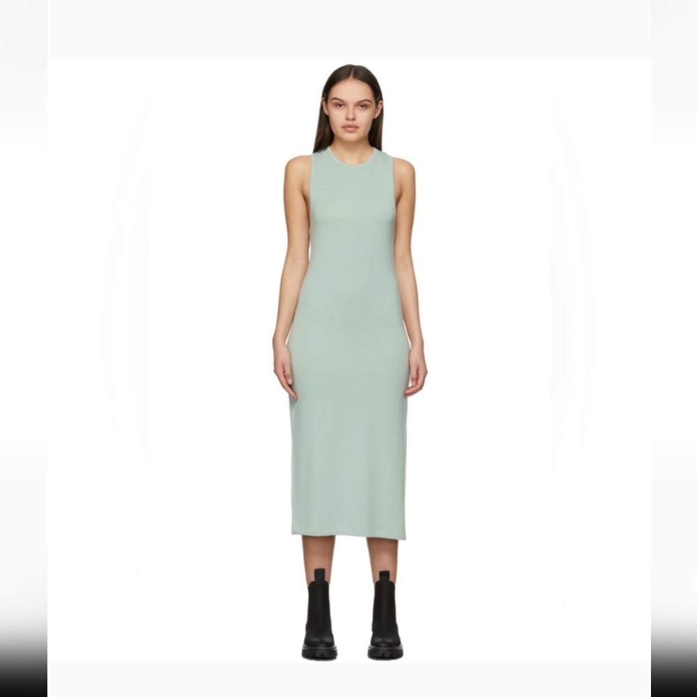 RAG & BONE Light Green Mint Sage Archetype Sydney Racer Back Fitted Midi Dress